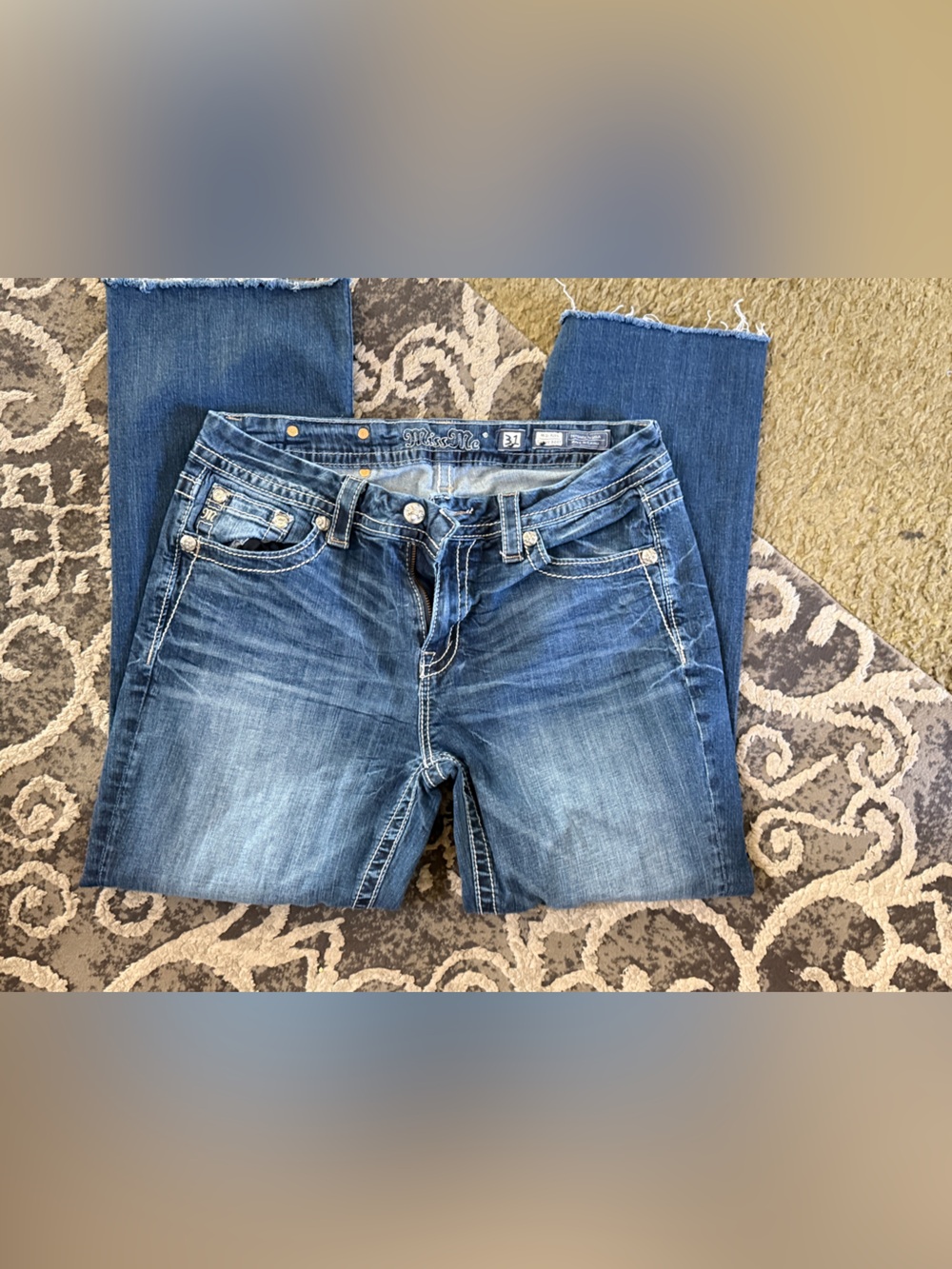 Miss Me Distressed Medium Blue Bootcut Jeans